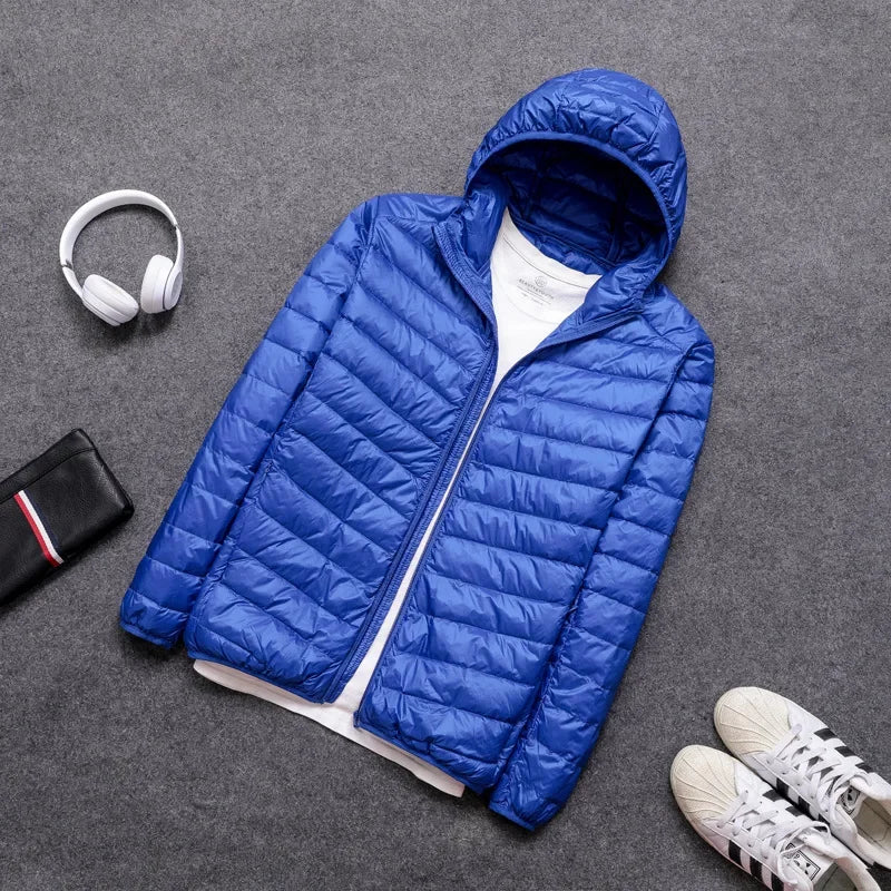 Men Down Jacket All-Season Ultra Lightweight Packable Water and Wind-Resistant Breathable Coat Big Size Men Hoodies Jackets 2023