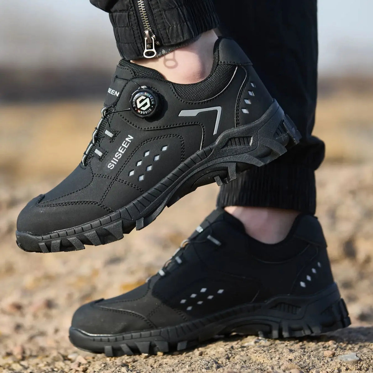 Men's Steel Head Safety Shoes Puncture And Smash Resistant Lightweight Sole Breathable Upper for Outdoor Workshop Work Shoes