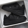 Men's Spring Autumn Unique Design Versatile Casual Pure Black Sneakers Teen Sports Thick Bottom Heightening Trendy Loers