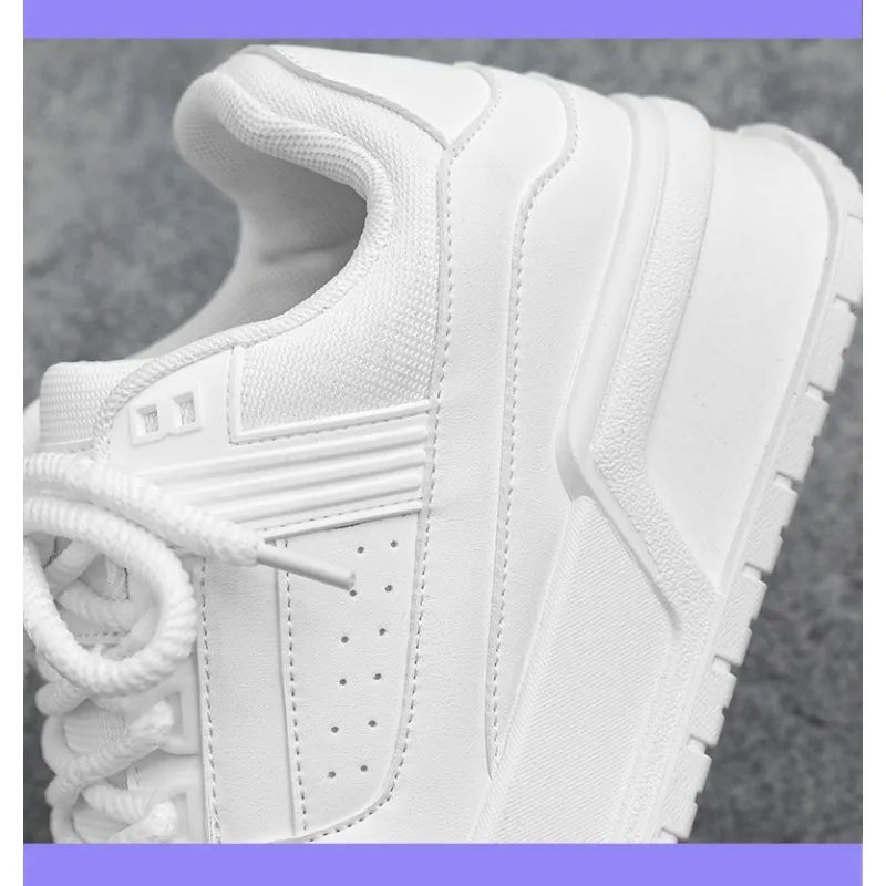 Men's Spring Autumn Unique Design Versatile Casual Pure Black Sneakers Teen Sports Thick Bottom Heightening Trendy Loers