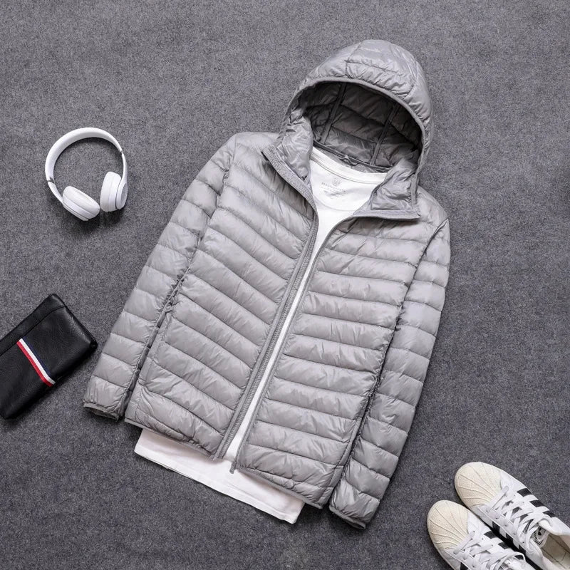 Men Down Jacket All-Season Ultra Lightweight Packable Water and Wind-Resistant Breathable Coat Big Size Men Hoodies Jackets 2023
