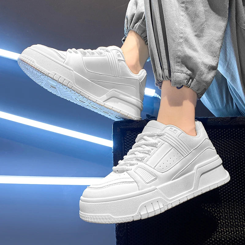 Men Thick Sole Casual Sneakers Fashion Platform Skateboard Shoes All Match Daily Footwear