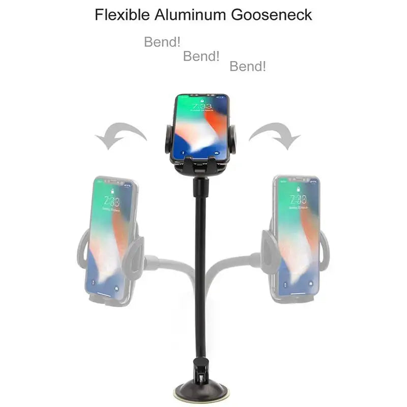 Long Arm Car 360 Rotation Phone Holder Windshield Dashboard Suction Cup Mount Auto Smartphone Sucker Support Stand. Universal Car Phone holder