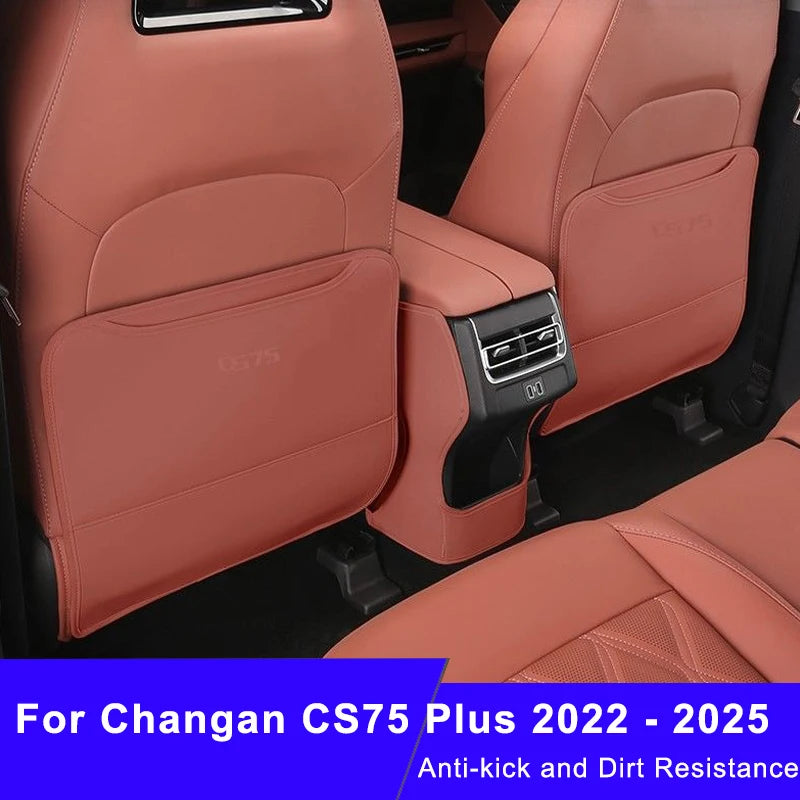Car Seat Back Pad Anti-Kick Armrest Box Protector for Changan CS75 Plus 2022 2023 2024 2025 Anti-Dirty Mat Auto Accessories