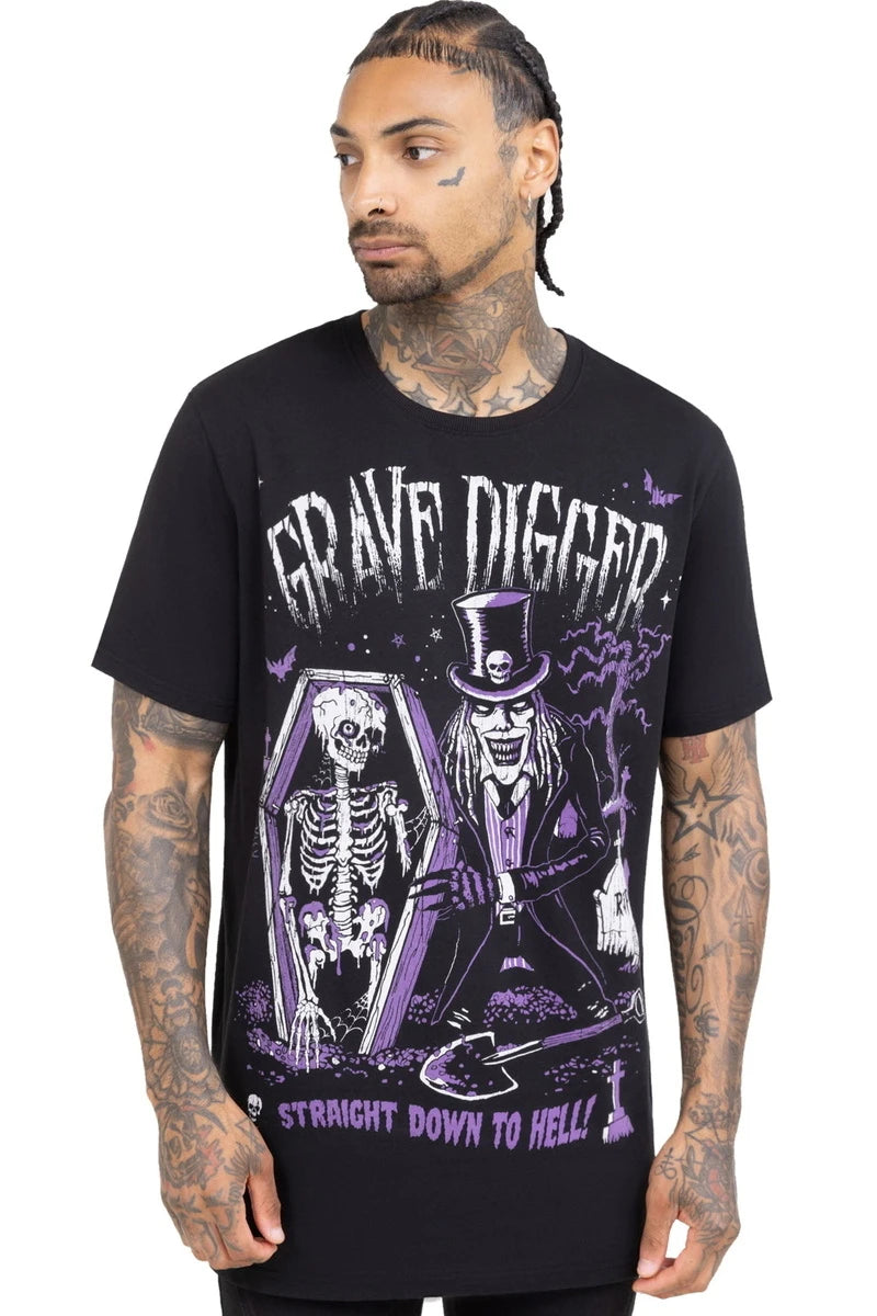 Grave Digger Dark Art Style Summer Casual T-Shirt Men's and Women's Luxury Brand Top