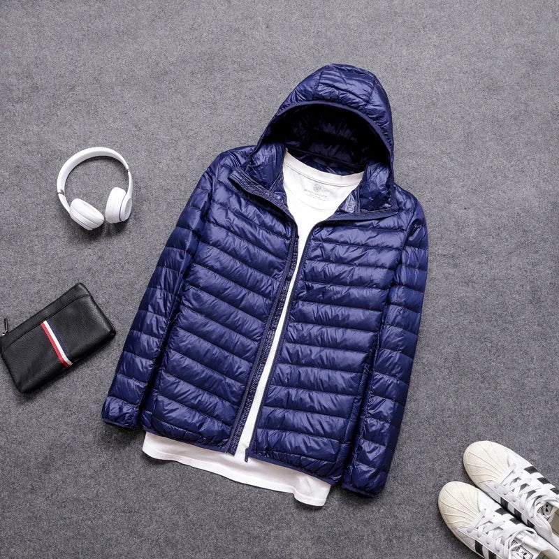 Men Down Jacket All-Season Ultra Lightweight Packable Water and Wind-Resistant Breathable Coat Big Size Men Hoodies Jackets 2023