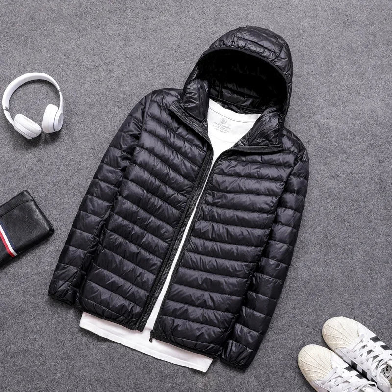 Men Down Jacket All-Season Ultra Lightweight Packable Water and Wind-Resistant Breathable Coat Big Size Men Hoodies Jackets 2023