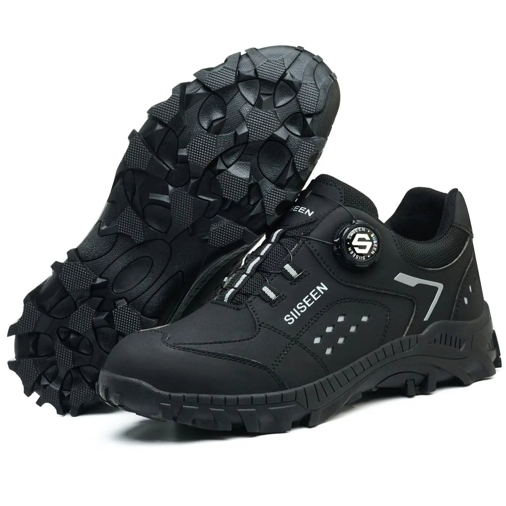 Men's Steel Head Safety Shoes Puncture And Smash Resistant Lightweight Sole Breathable Upper for Outdoor Workshop Work Shoes