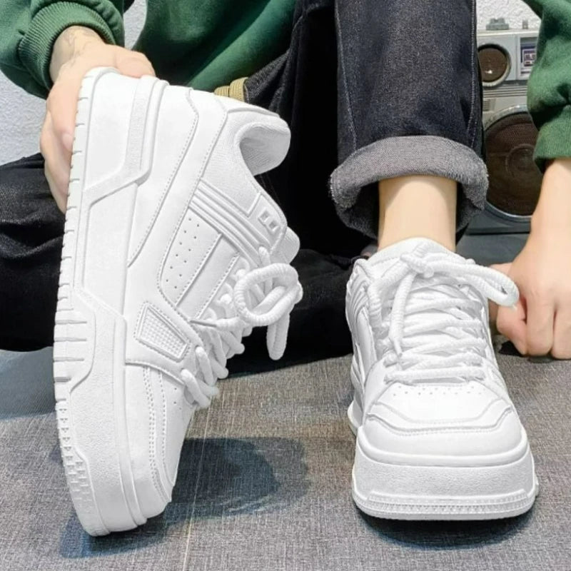 Men's Sneakers Outdoor Casual Shoes Fashion Increase Height White Shoes Lace-up Male Running Shoe Platform Lightweight Men Shoes
