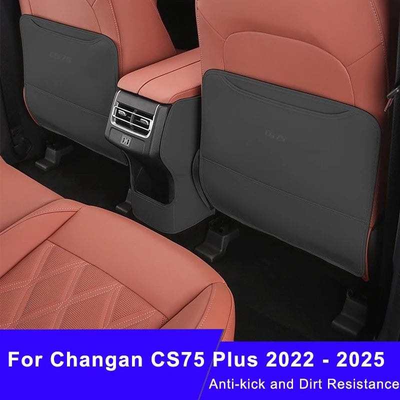 Car Seat Back Pad Anti-Kick Armrest Box Protector for Changan CS75 Plus 2022 2023 2024 2025 Anti-Dirty Mat Auto Accessories