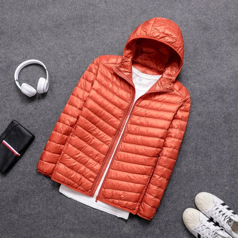 Men Down Jacket All-Season Ultra Lightweight Packable Water and Wind-Resistant Breathable Coat Big Size Men Hoodies Jackets 2023